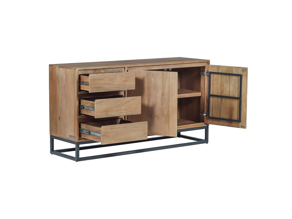 Bergerac - Conjunto con aparador de 150 cm + mesa de centro de madera maciza de mango