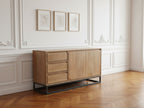 Bergerac - Conjunto con aparador de 150 cm + mesa de centro de madera maciza de mango