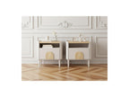 Enyra - Lot De 2 Tables De Chevet 1 Tiroir - Pieds Bois Massif