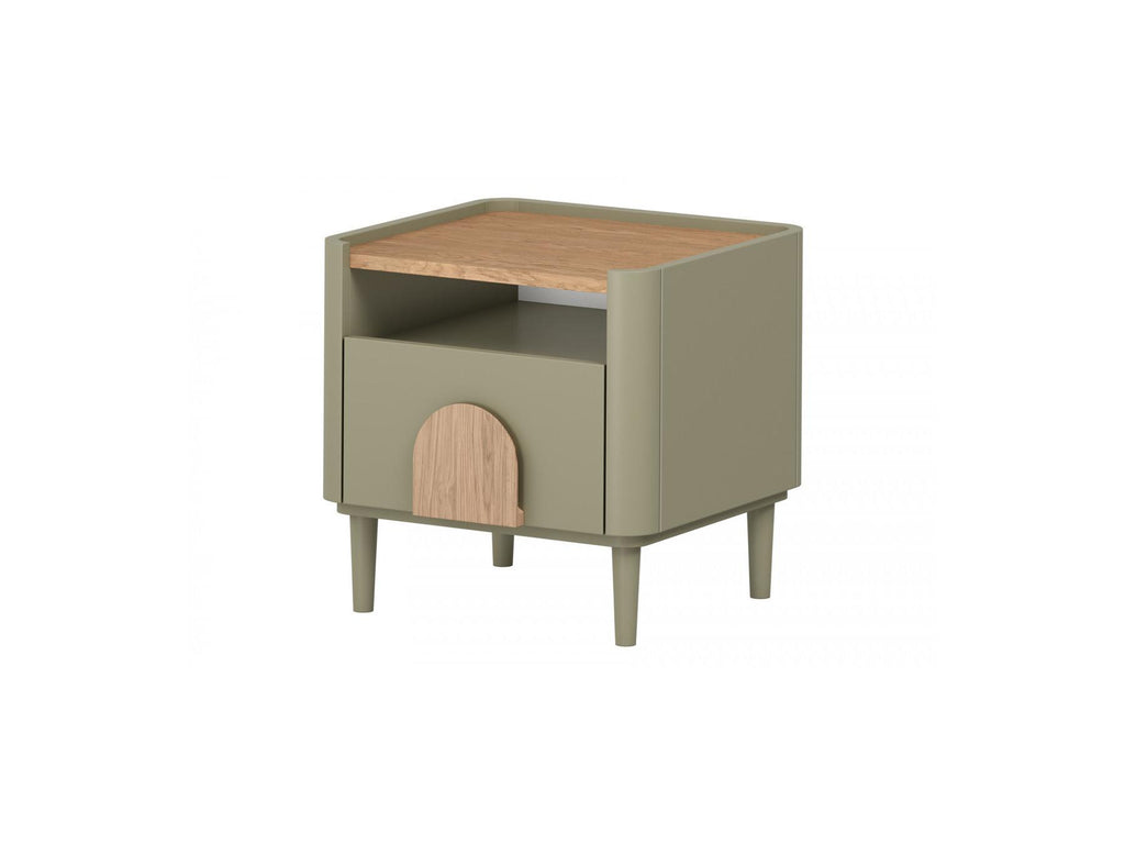 Enyra - Lot De 2 Tables De Chevet 1 Tiroir - Pieds Bois Massif