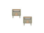 Enyra - Lot De 2 Tables De Chevet 1 Tiroir - Pieds Bois Massif