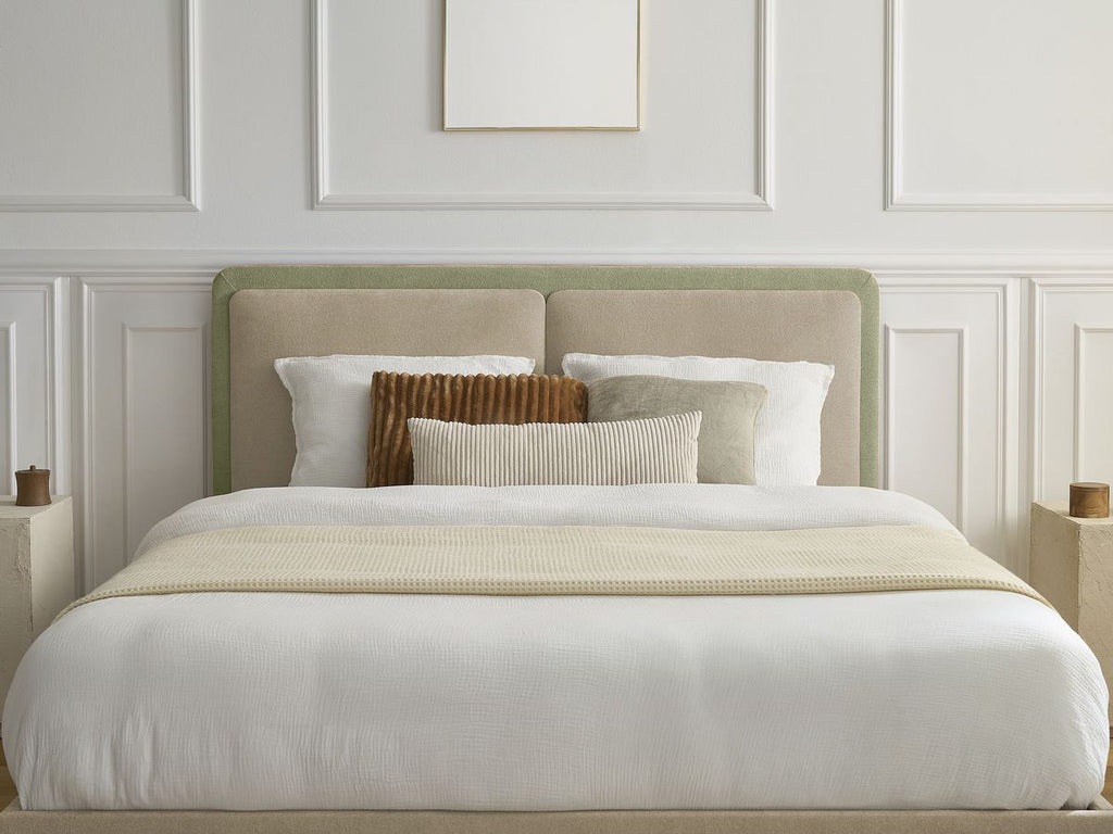 Mara - Cama con lamas macizas - Tejido texturizado bicolor