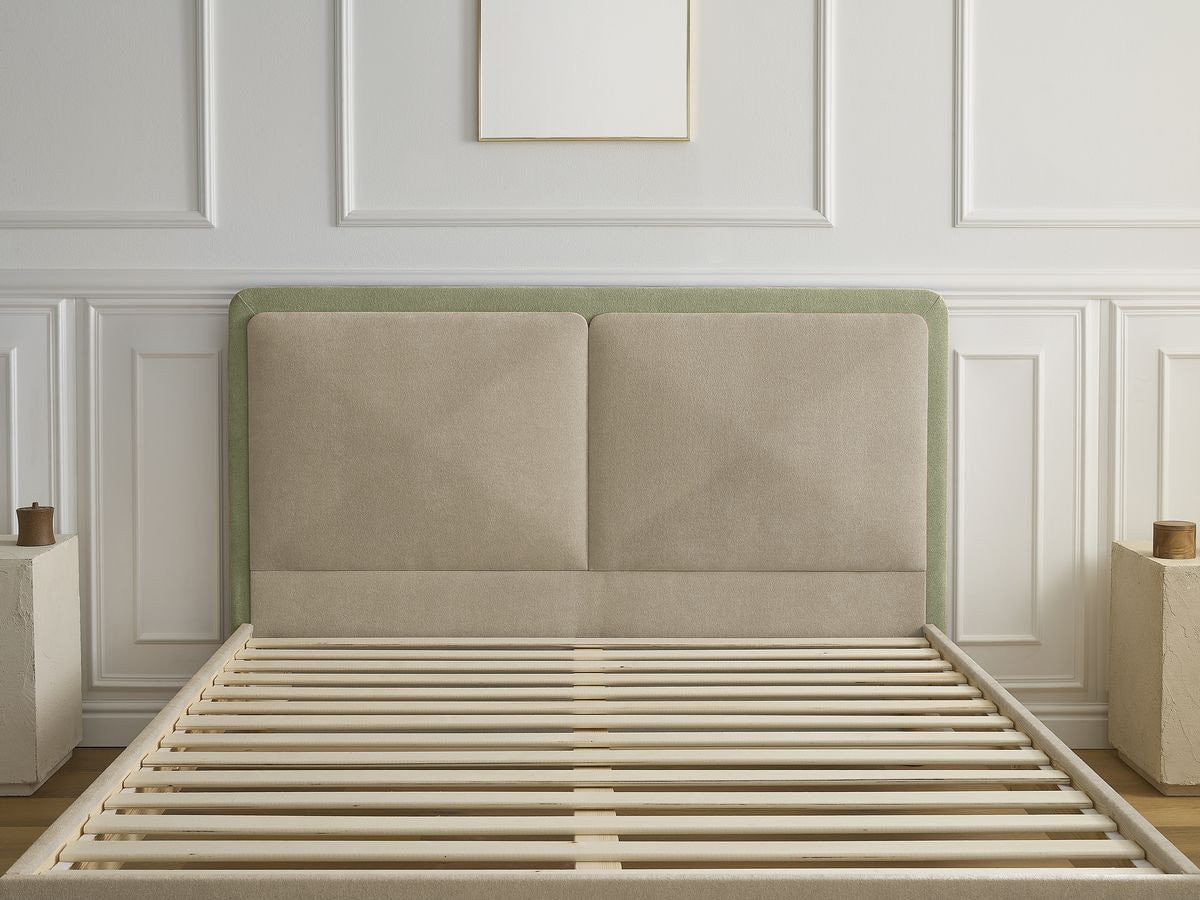 Mara - Cama con lamas macizas - Tejido texturizado bicolor