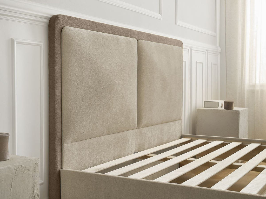 Mara - Cama con lamas macizas - Tejido texturizado bicolor
