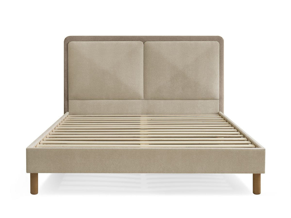 Mara - Cama con lamas macizas - Tejido texturizado bicolor