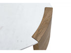 Torvi - Mesa de centro cuadrada Torvi con tablero de mármol y patas de madera maciza de acacia