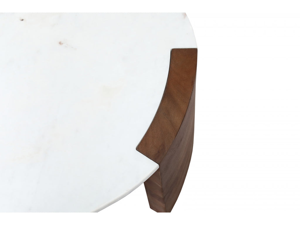 Torvi - Torvi Oval Coffee Table Marble Top And Solid Mango Wood Legs