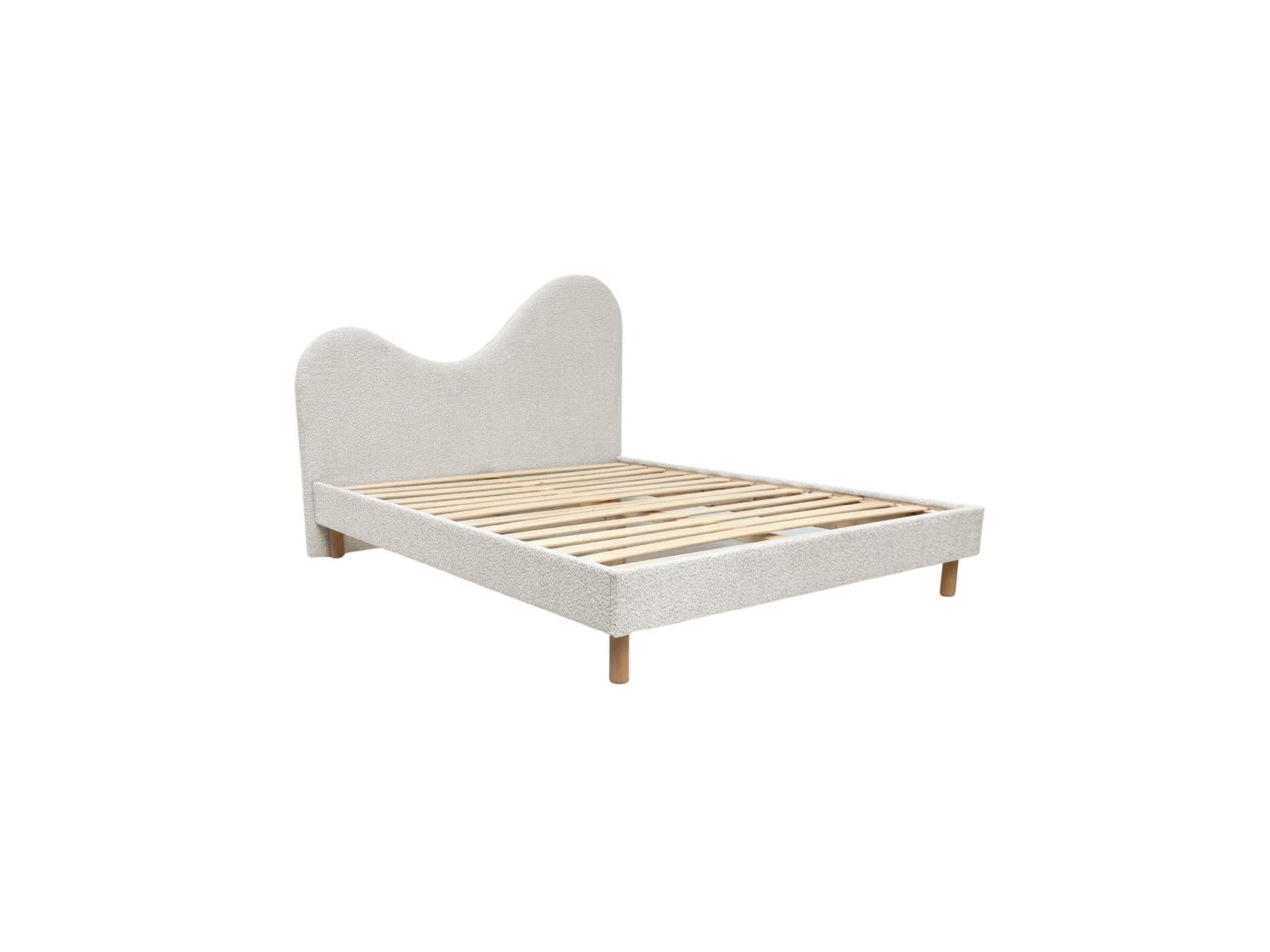 Celina - Bed - Bouclé Fabric with Solid Slats