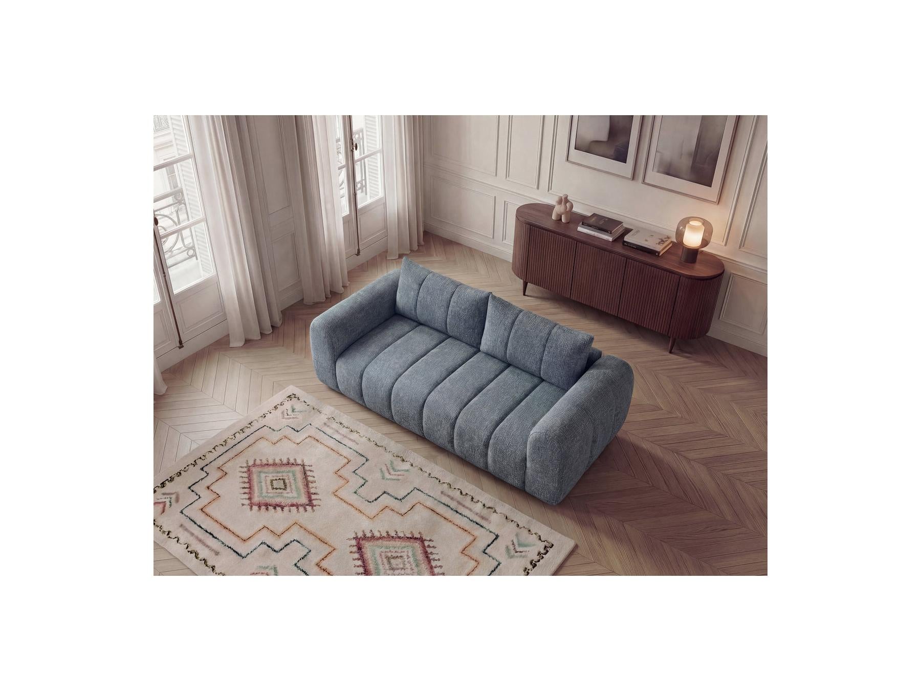 Nesty - Canapé Droit Fixe 3 Places - Tissu Chiné