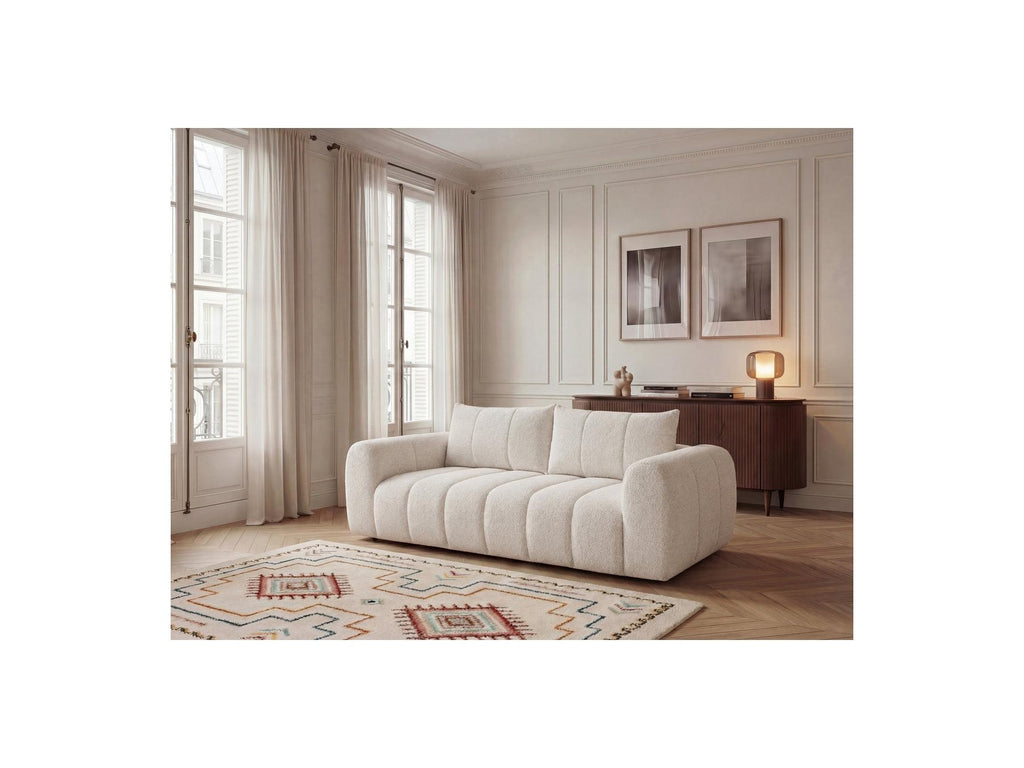 Nesty - Canapé Droit Fixe 3 Places - Tissu Chiné