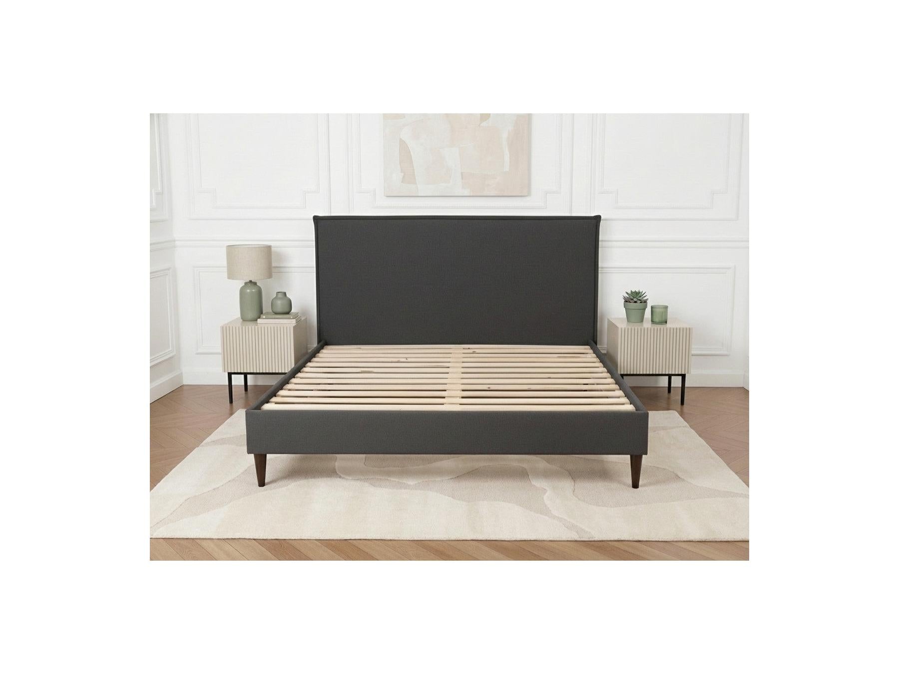 Sary - Bed with Solid Slats - Wenge Wood Legs