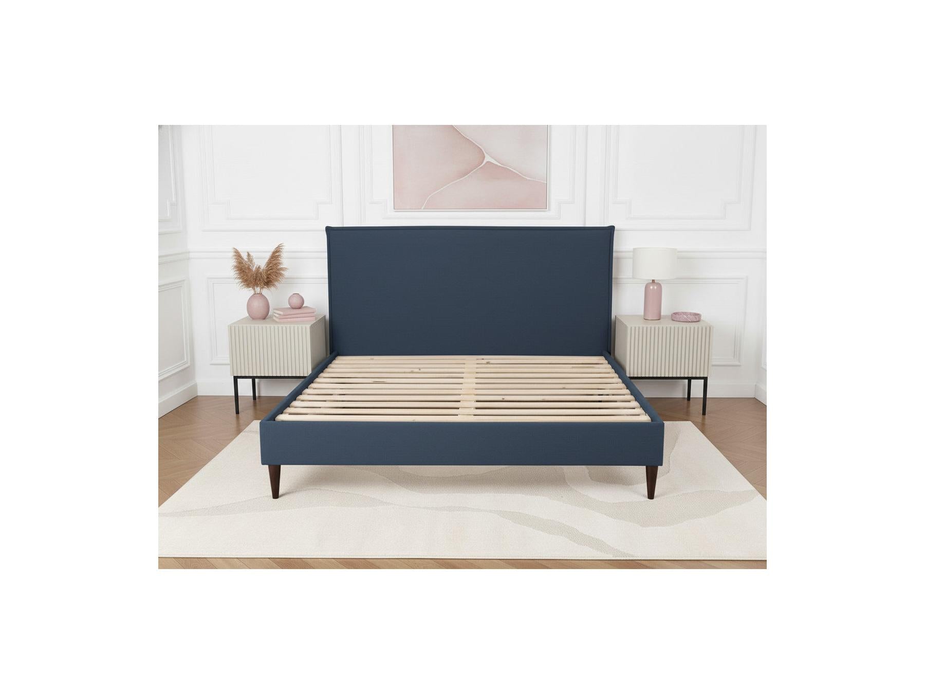 Sary - Bed with Solid Slats - Wenge Wood Legs