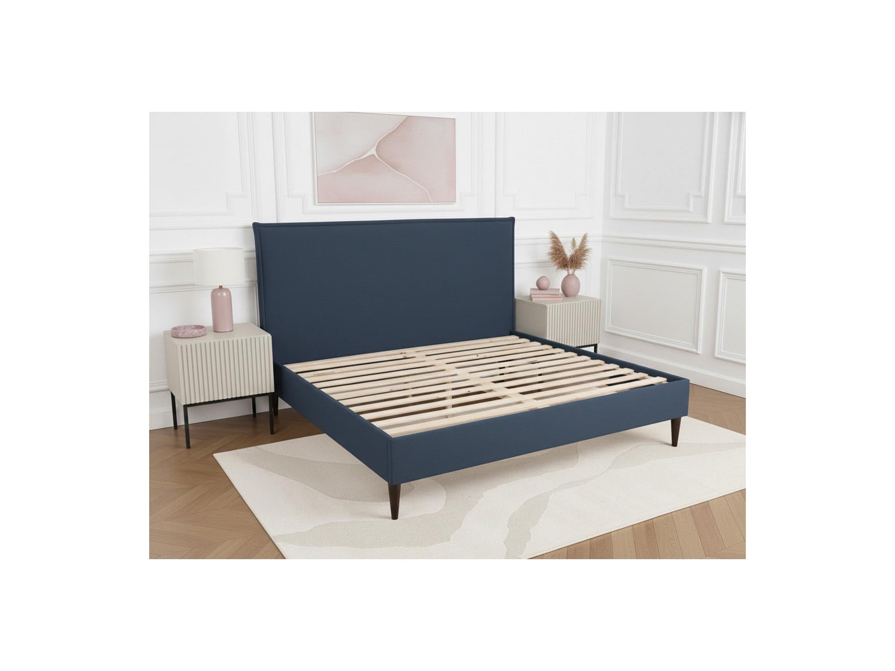 Sary - Bed with Solid Slats - Wenge Wood Legs