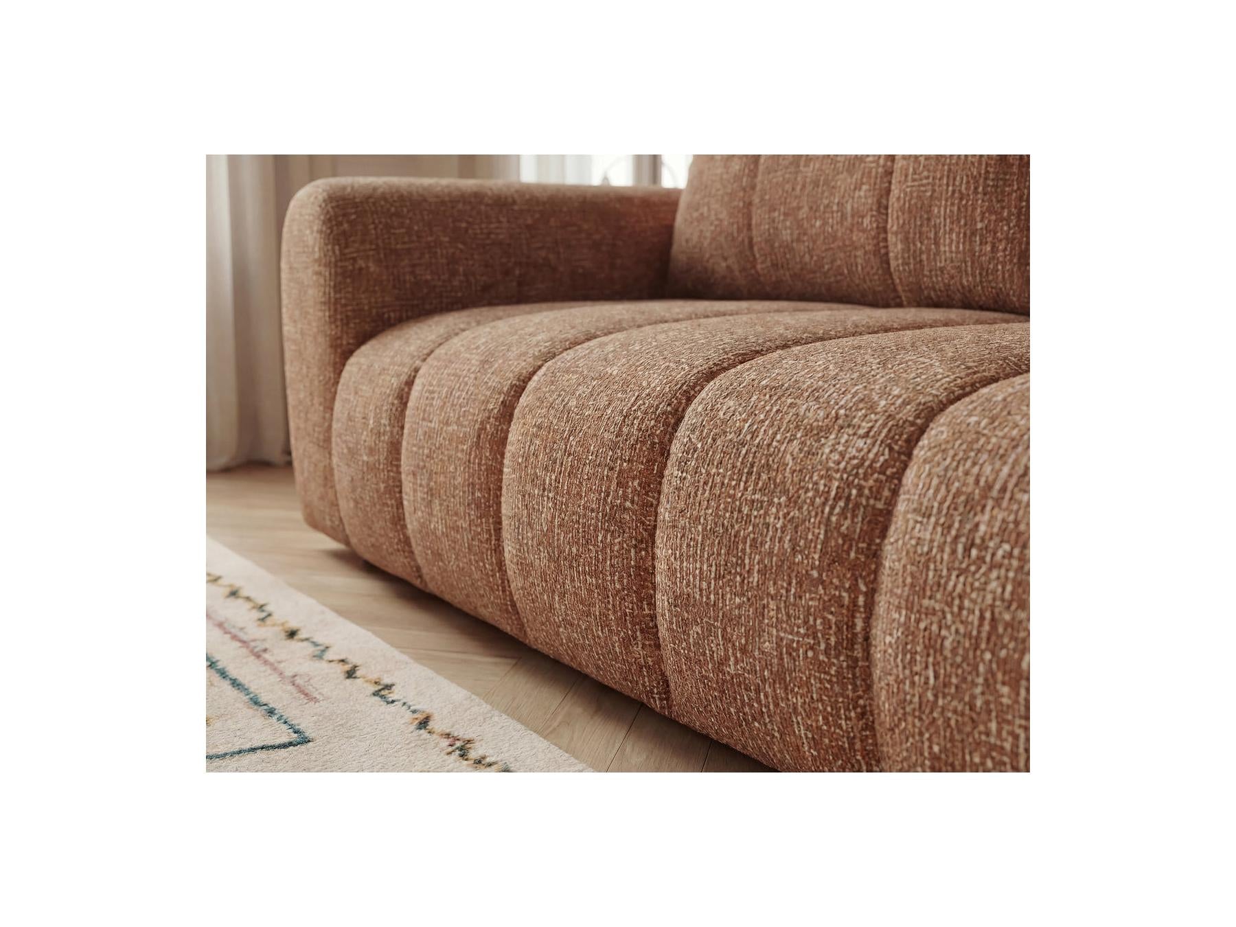 Nesty - Canapé Droit Fixe 3 Places - Tissu Chiné