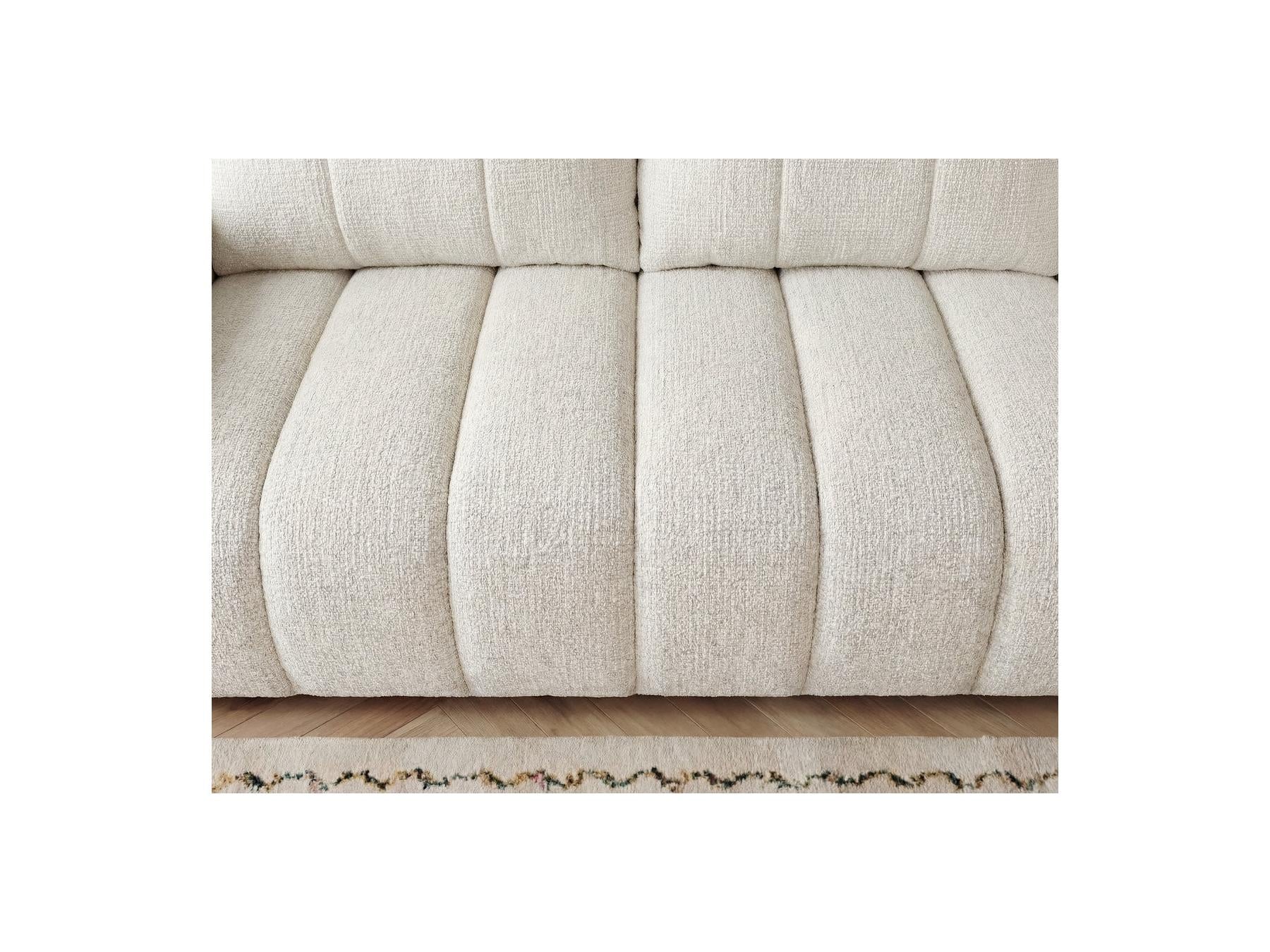 Nesty - Canapé Droit Fixe 3 Places - Tissu Chiné