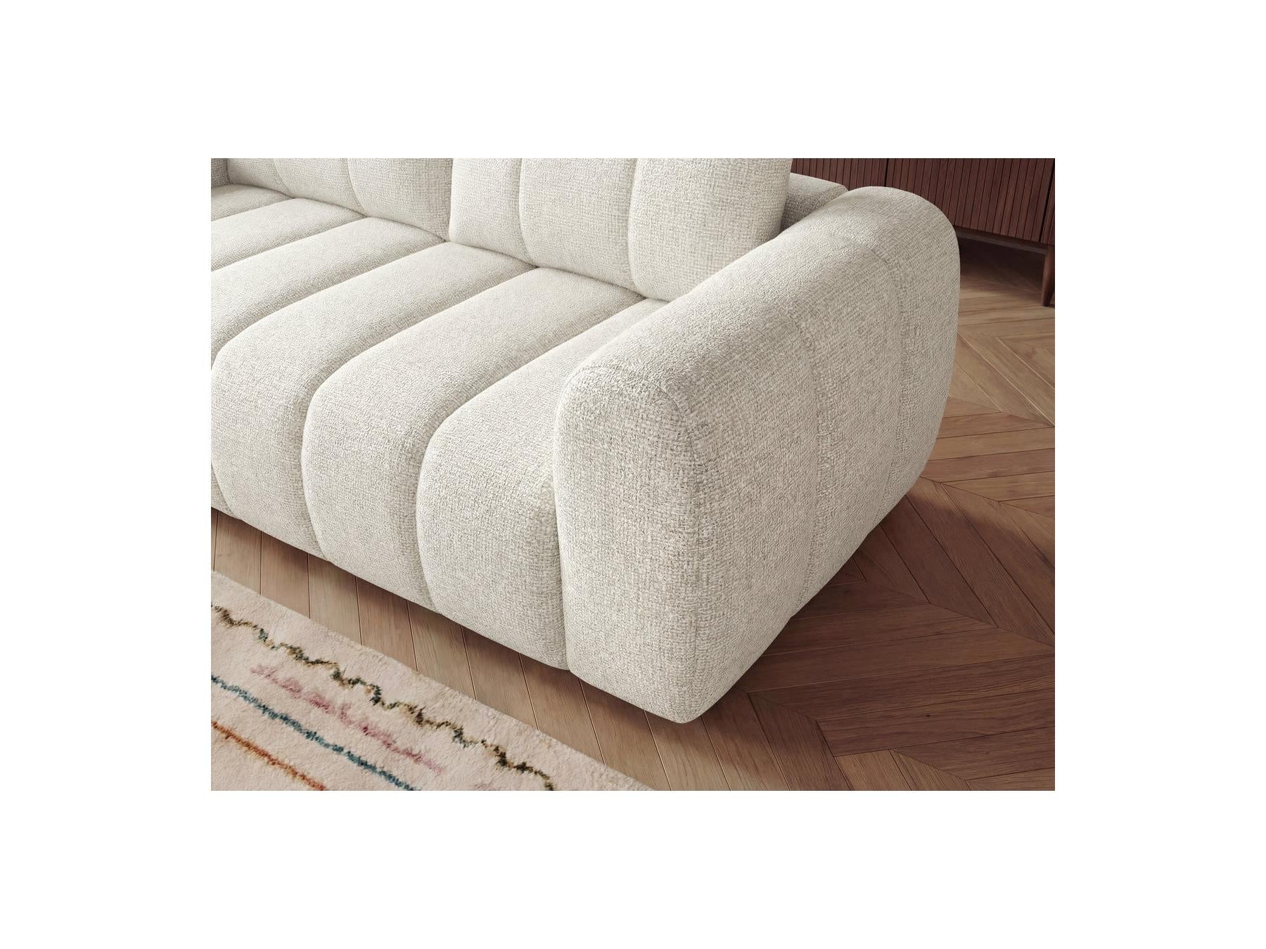 Nesty - Canapé Droit Fixe 3 Places - Tissu Chiné