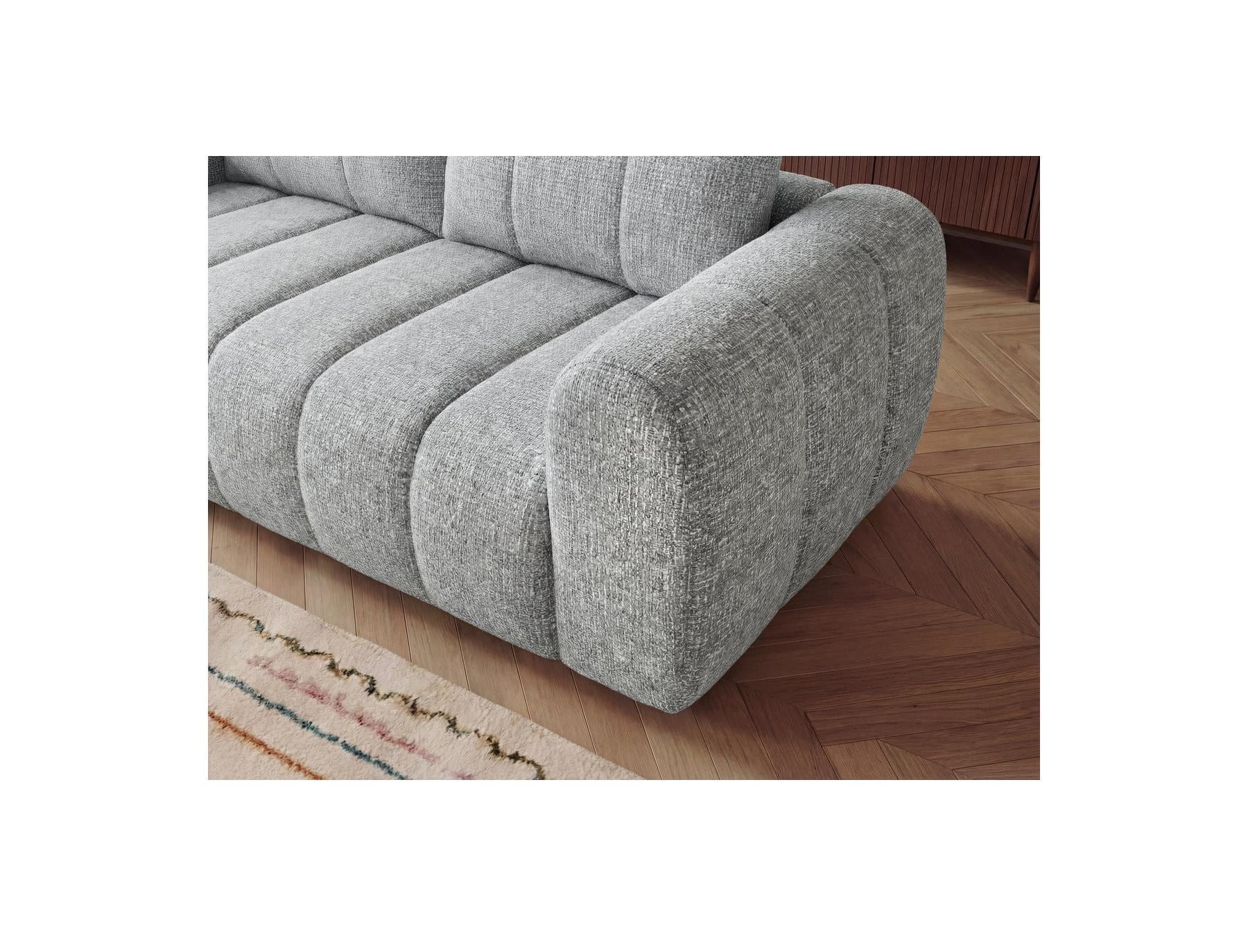 Nesty - Canapé Droit Fixe 3 Places - Tissu Chiné