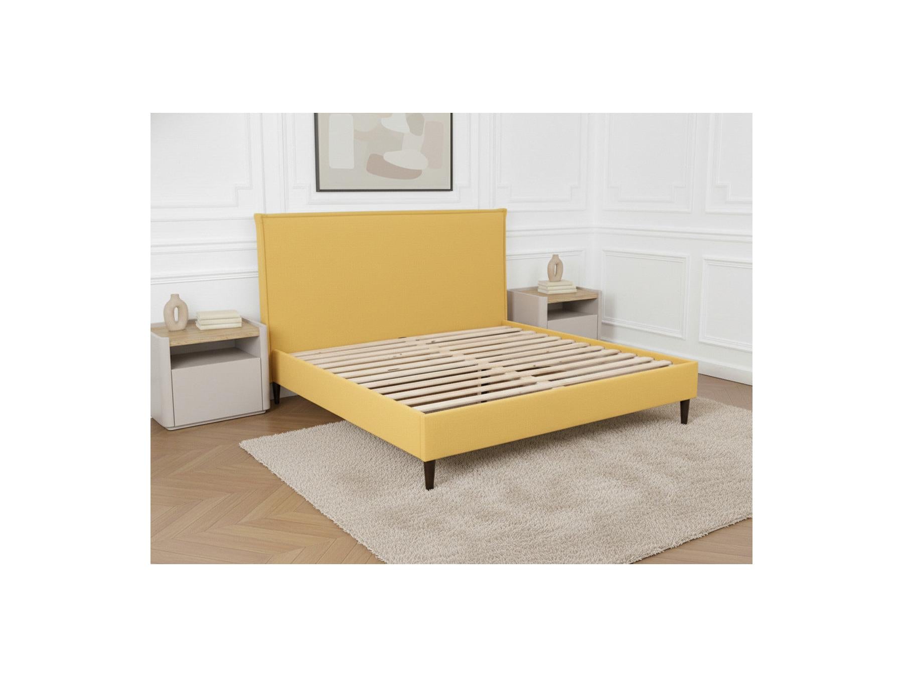 Sary - Bed with Solid Slats - Wenge Wood Legs