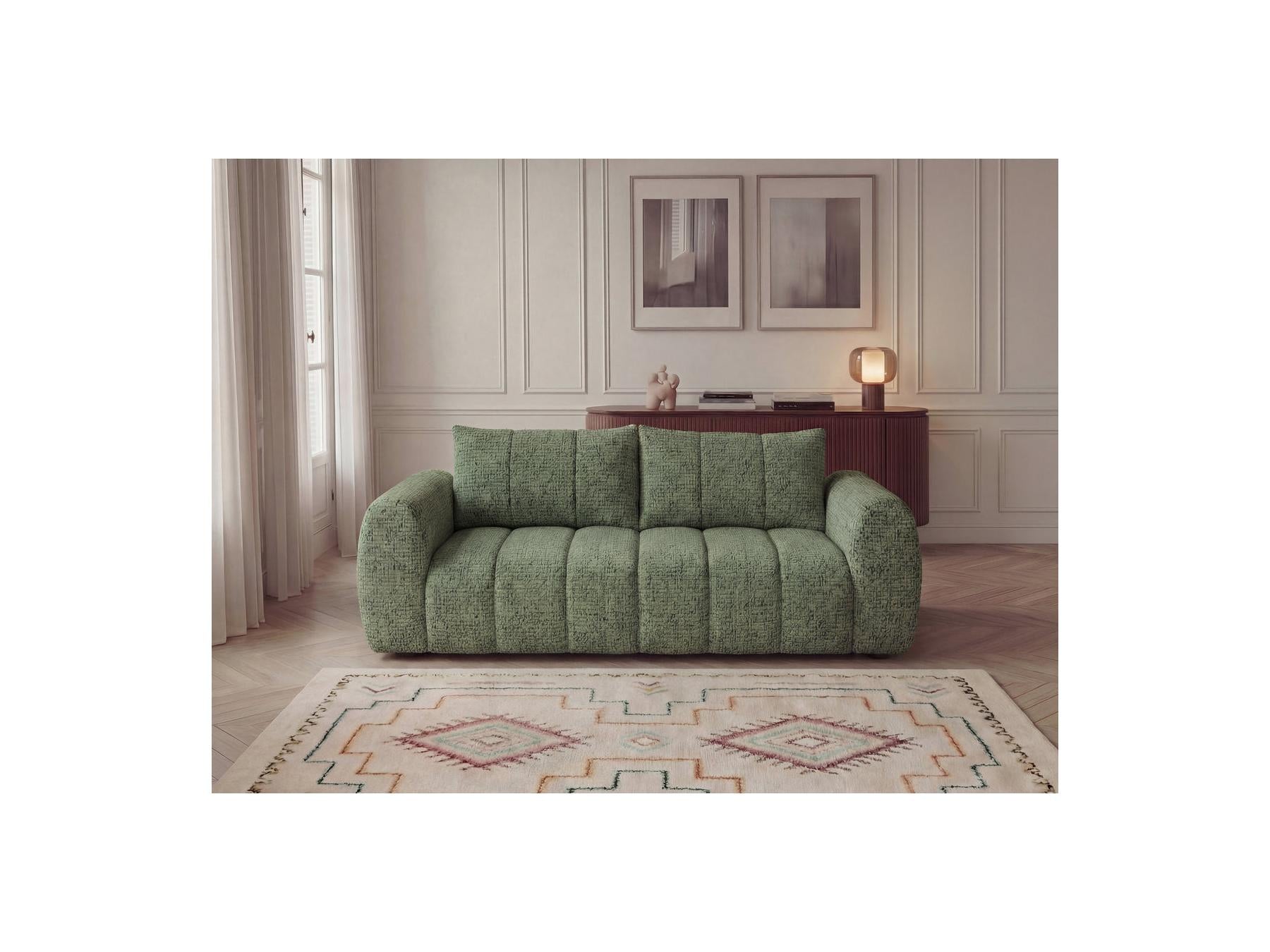 Nesty - Canapé Droit Fixe 3 Places - Tissu Chiné