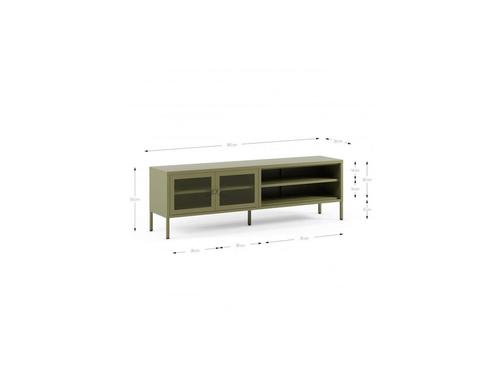 Clara - Meuble Tv 2 Portes 2 Niches - Métal Édition Limitée
