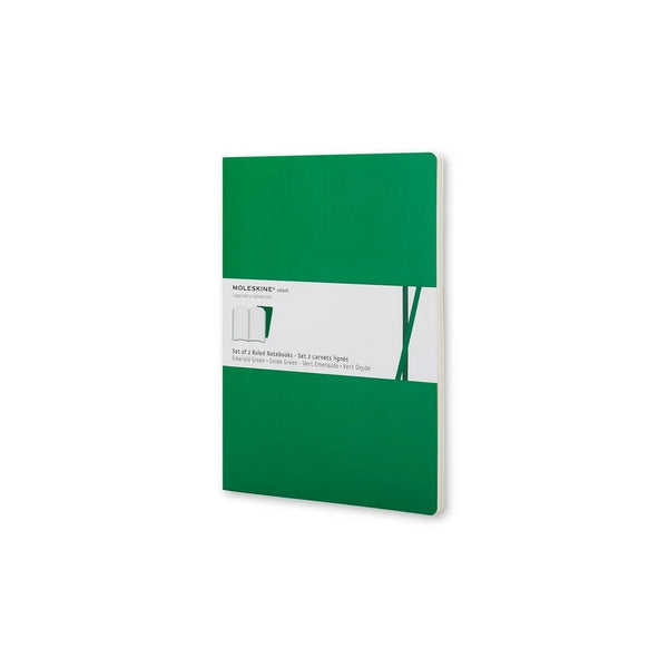 Loose Sheet Pocket 9X14 Notebook - Ruled Pages - Emerald Green