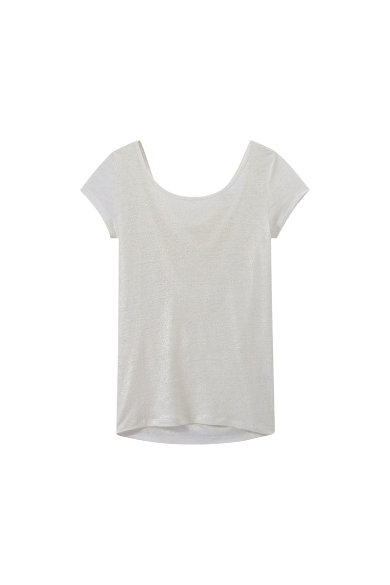 Top En Lin - Blanc Chiné - Femme