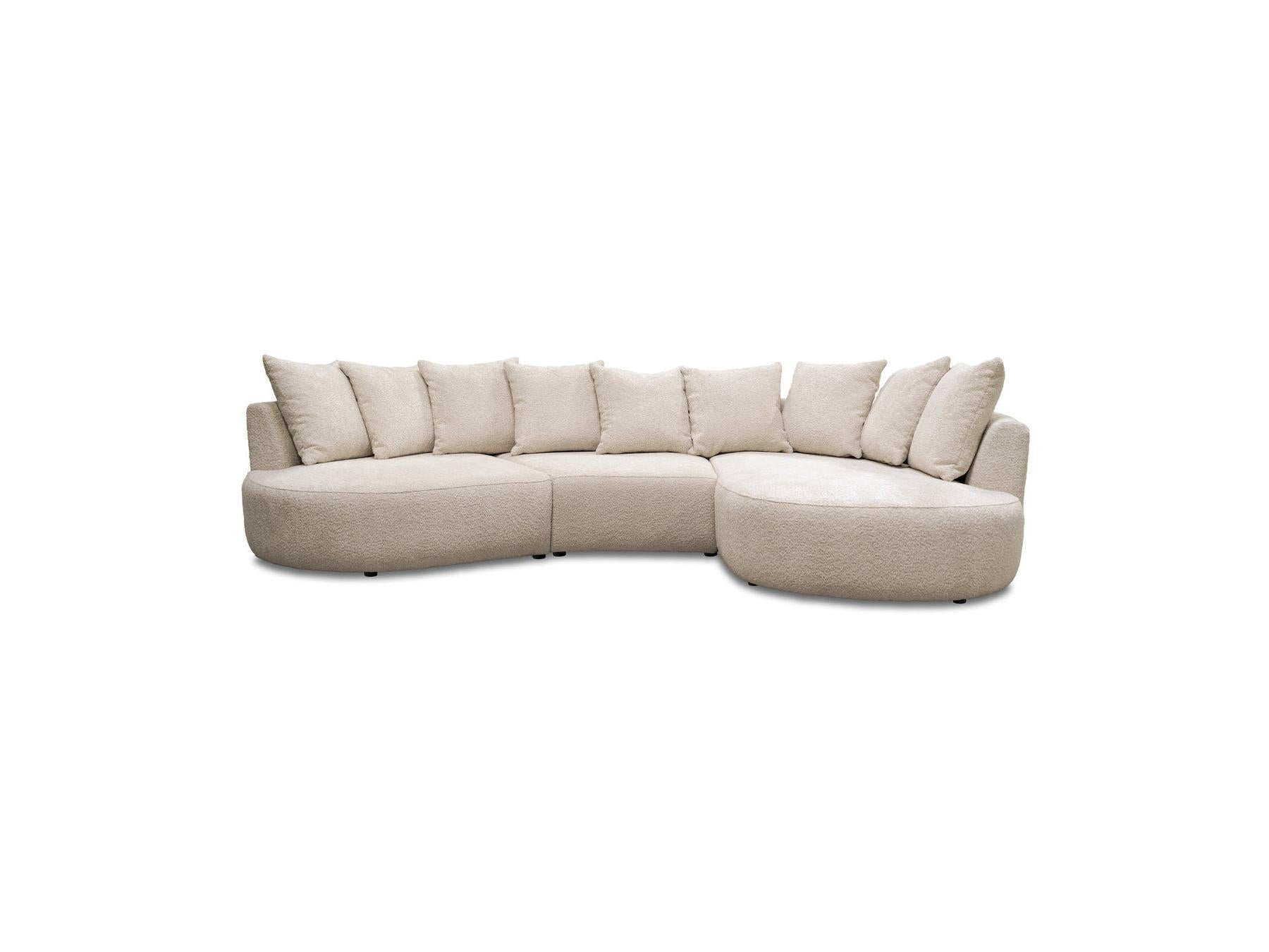 Calypso - Canapé D'Angle Fixe - Tissu Bouclette - Angle Droit