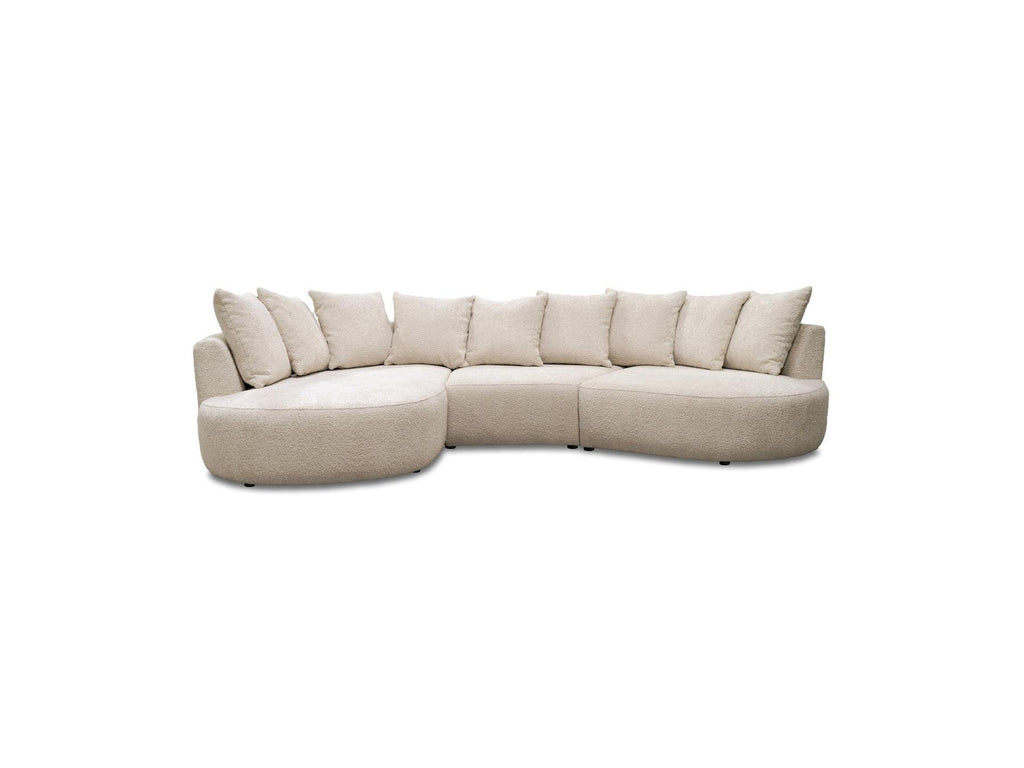 Calypso - Canapé D'Angle Fixe - Tissu Bouclette - Angle Gauche