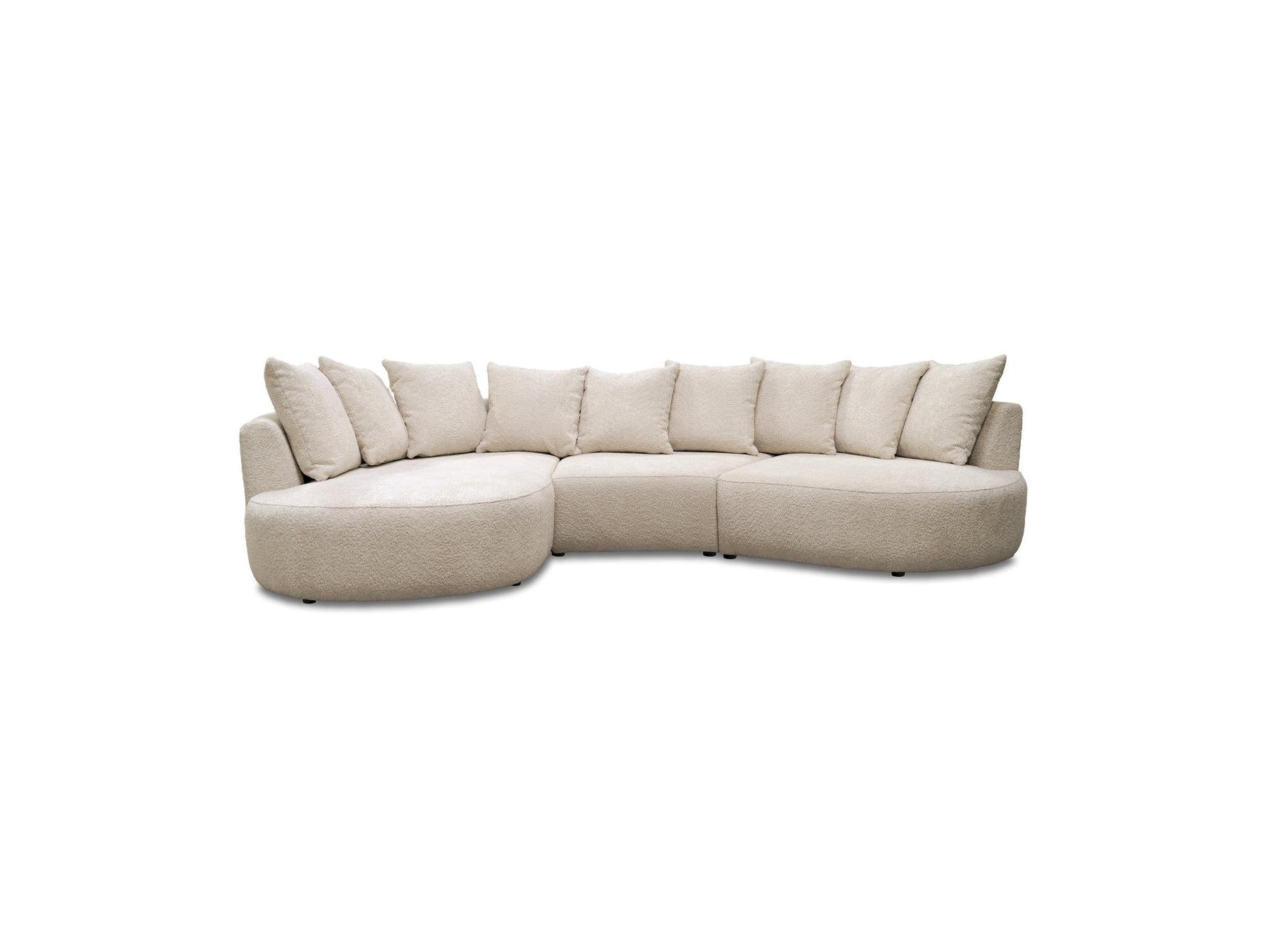Calypso - Canapé D'Angle Fixe - Tissu Bouclette - Angle Gauche