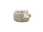 Calypso - Canapé D'Angle Fixe - Tissu Bouclette - Angle Droit