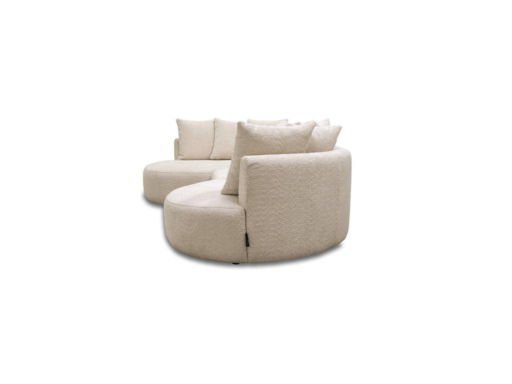 Calypso - Canapé D'Angle Fixe - Tissu Bouclette - Angle Gauche