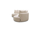 Calypso - Canapé D'Angle Fixe - Tissu Bouclette - Angle Gauche