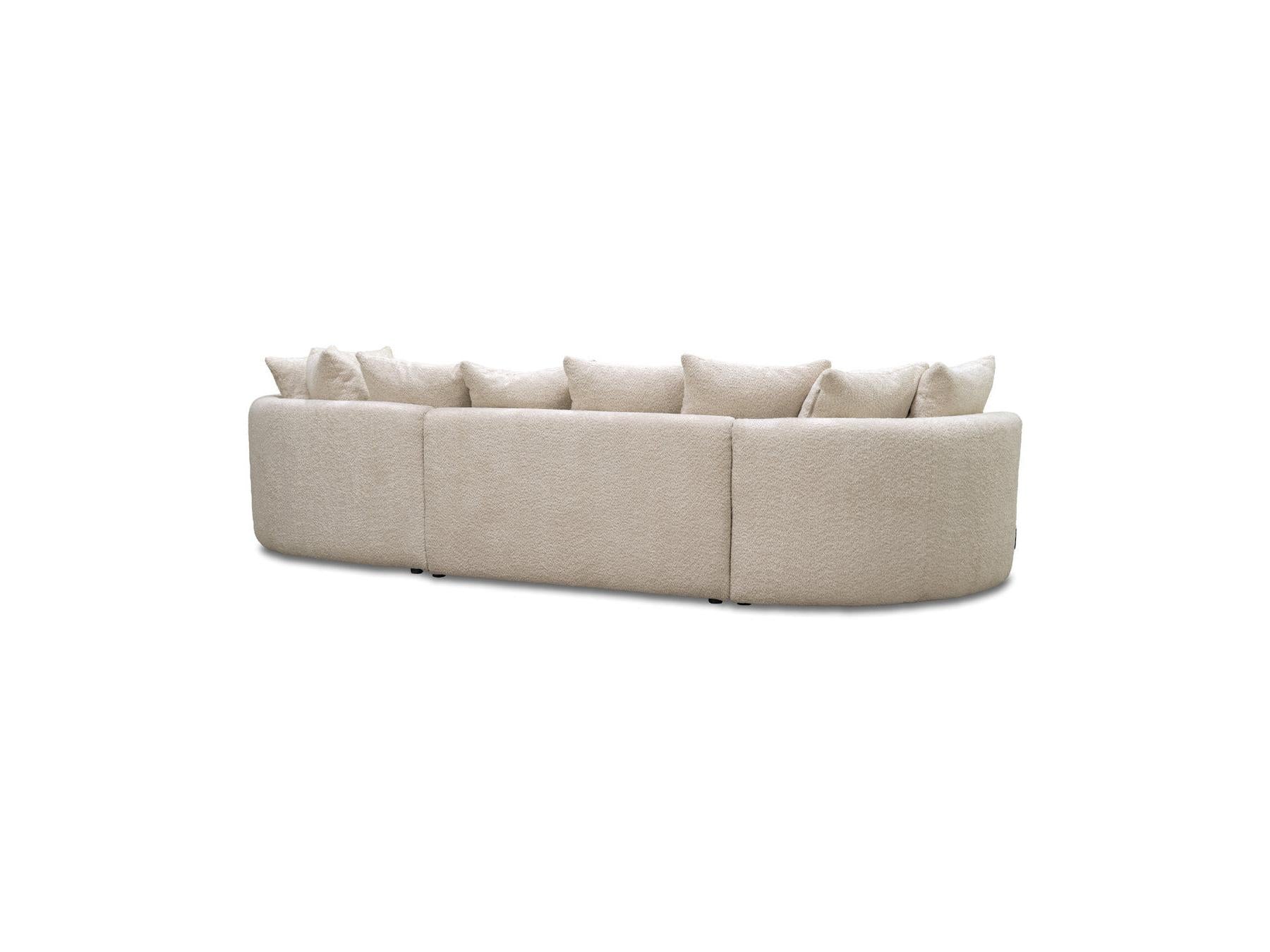 Calypso - Canapé D'Angle Fixe - Tissu Bouclette - Angle Droit