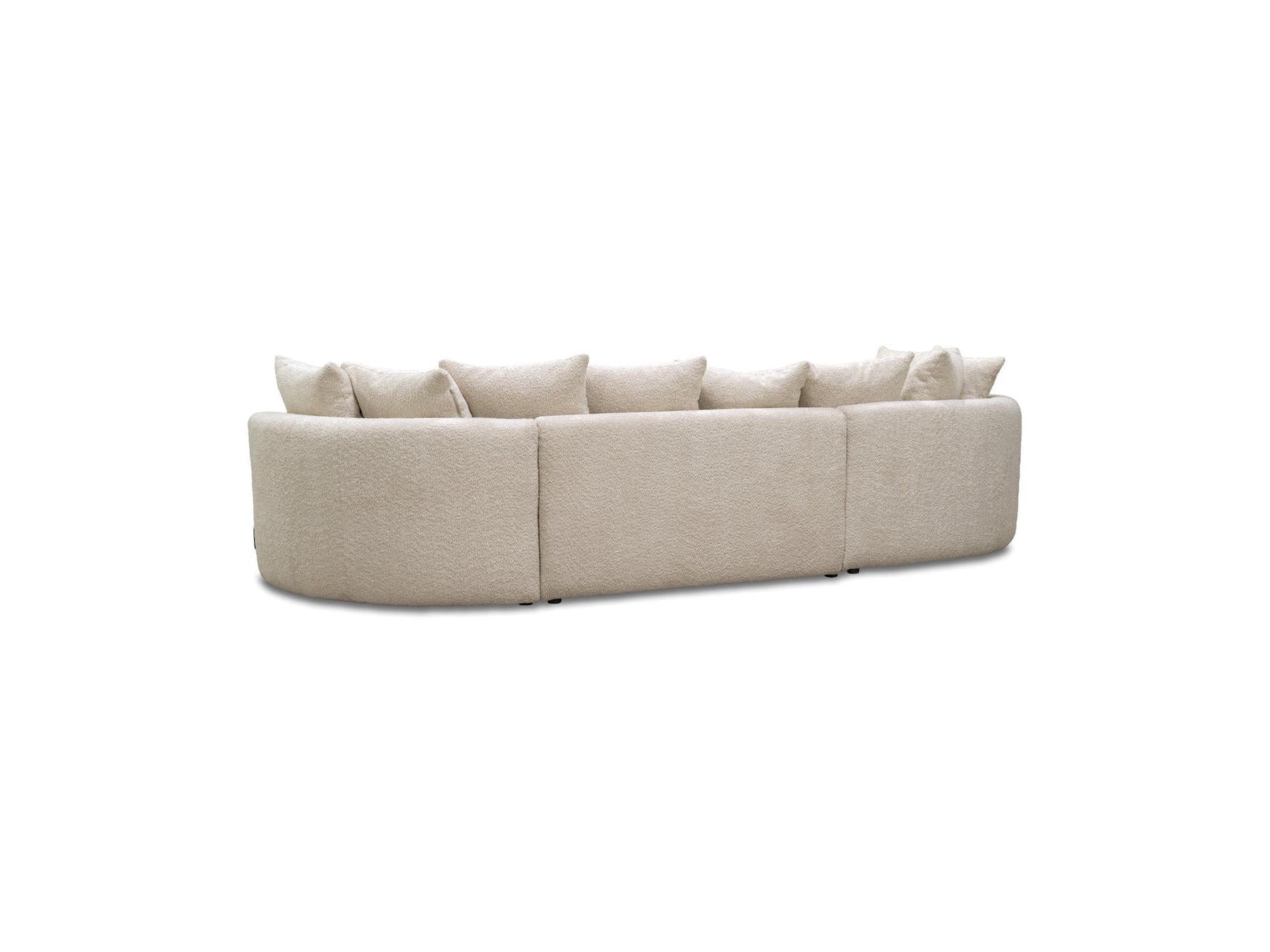 Calypso - Canapé D'Angle Fixe - Tissu Bouclette - Angle Gauche