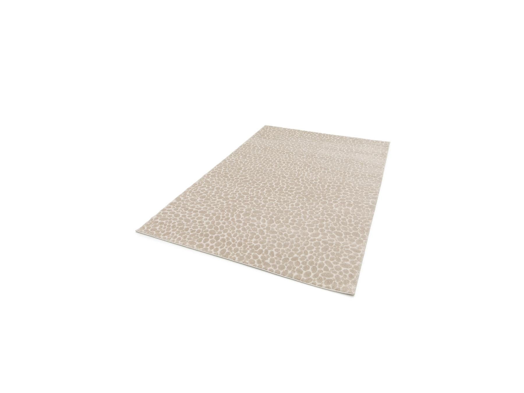 Giso - Tapis Poils Ras - Motif Abstrait - Beige
