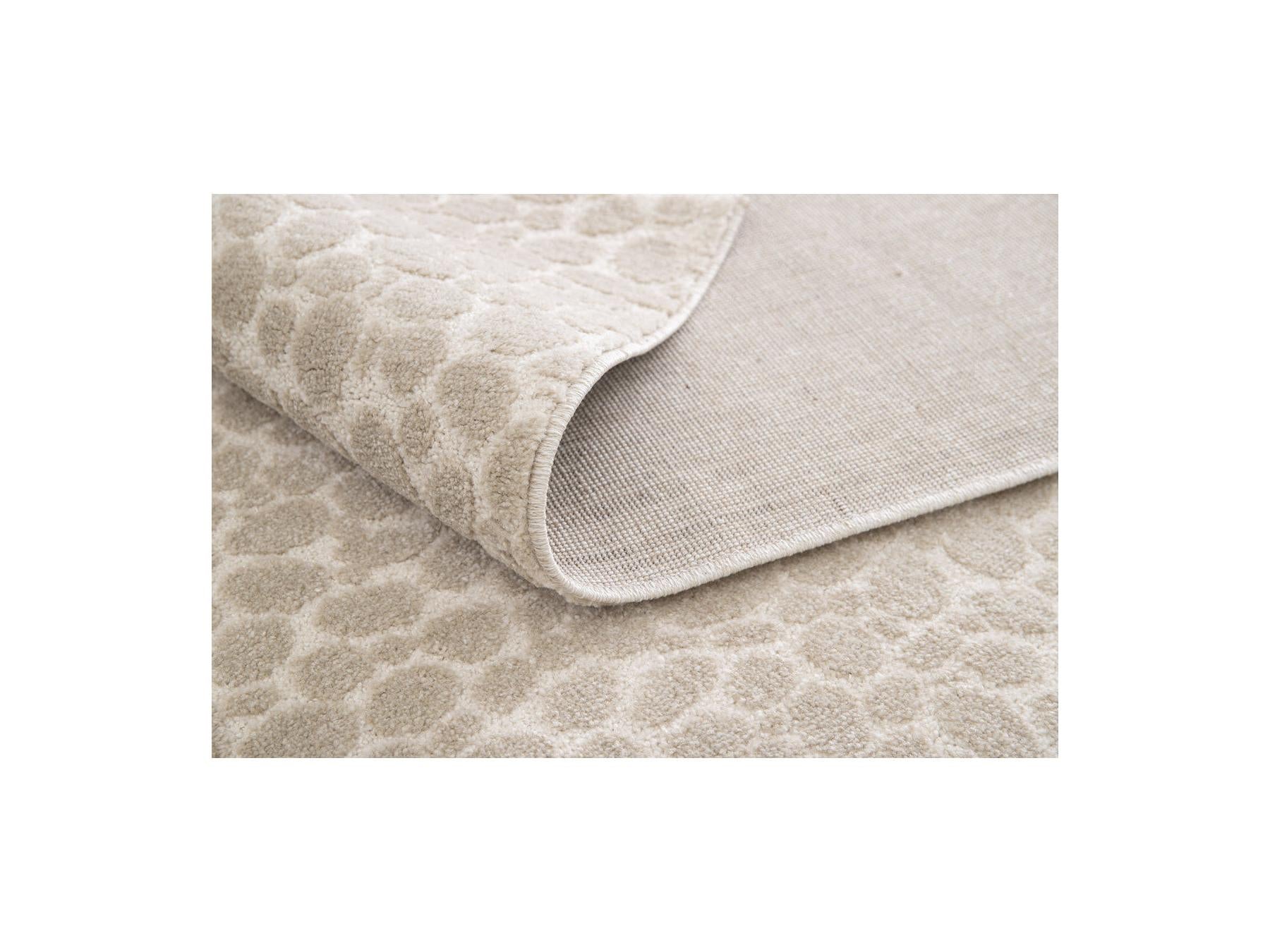 Giso - Tapis Poils Ras - Motif Abstrait - Beige