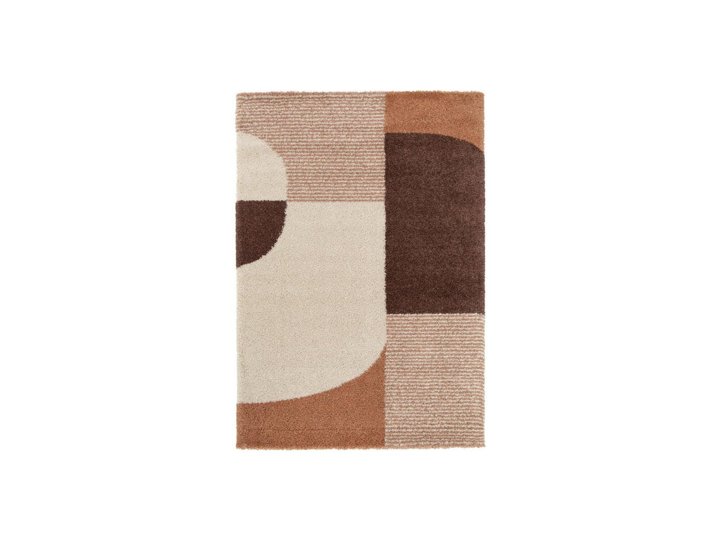 Sorella - Tapis Poils Longs - Motif Graphique - Beige