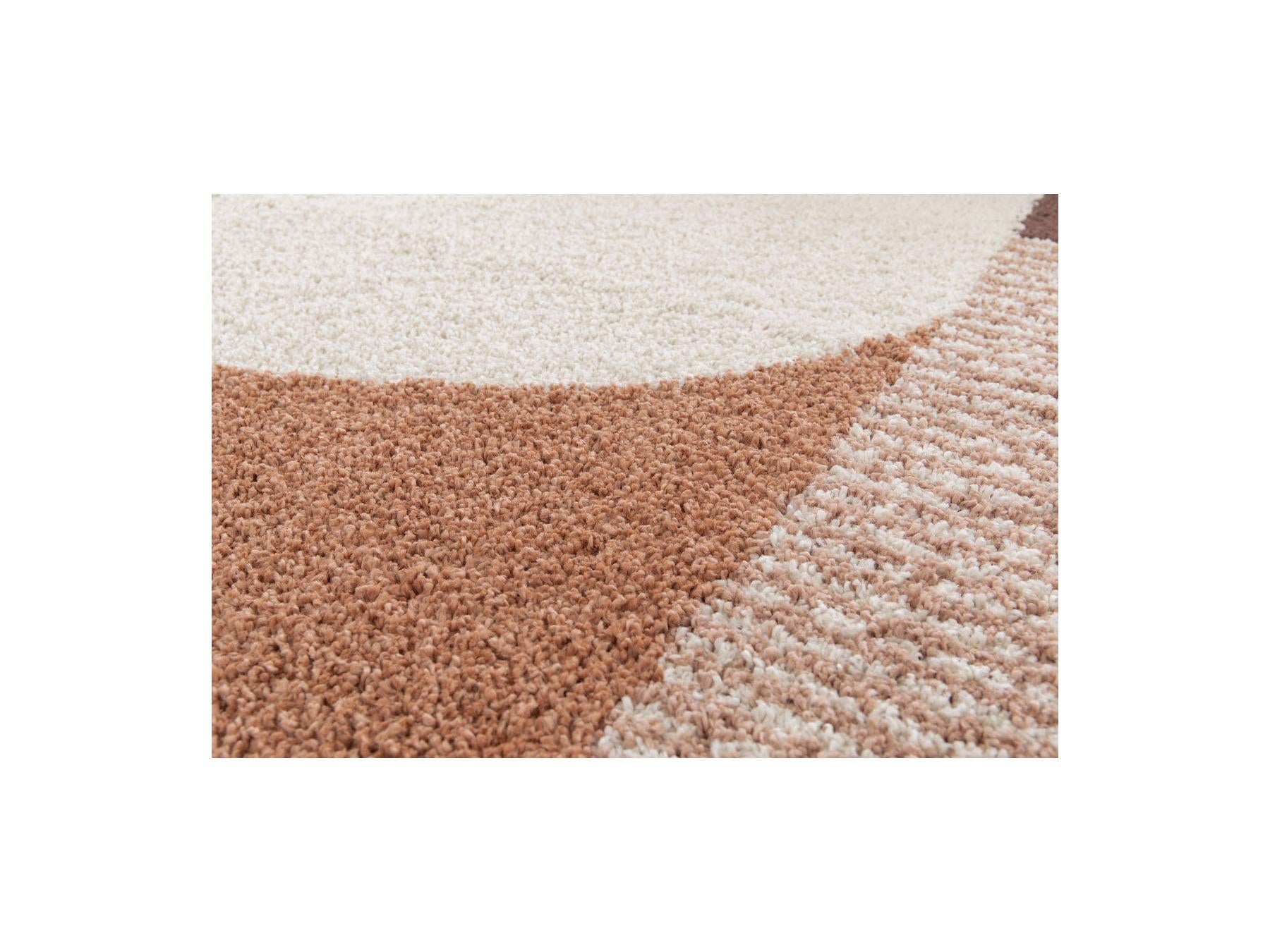 Sorella - Tapis Poils Longs - Motif Graphique - Beige