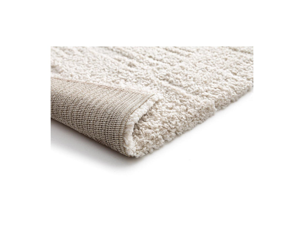Telira - Tapis Poils Longs - Motif Abstrait - Beige