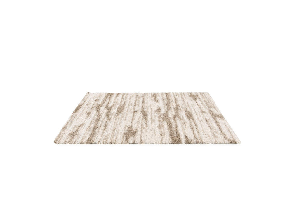 Telira - Tapis Poils Longs - Motif Abstrait - Marron