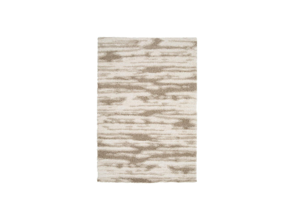 Telira - Tapis Poils Longs - Motif Abstrait - Marron