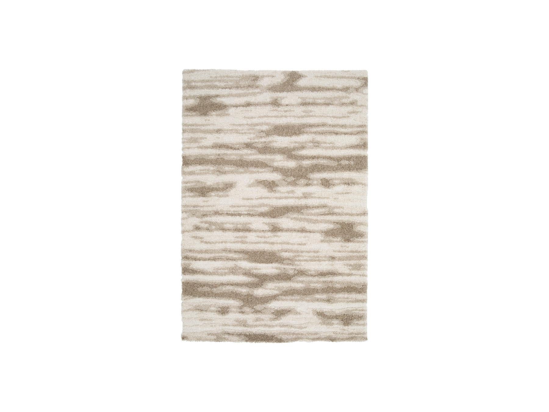 Telira - Tapis Poils Longs - Motif Abstrait - Marron