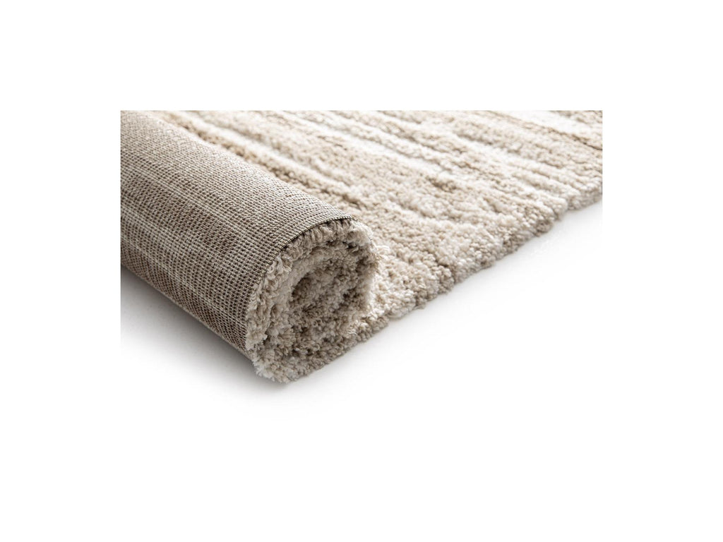 Telira - Tapis Poils Longs - Motif Abstrait - Marron
