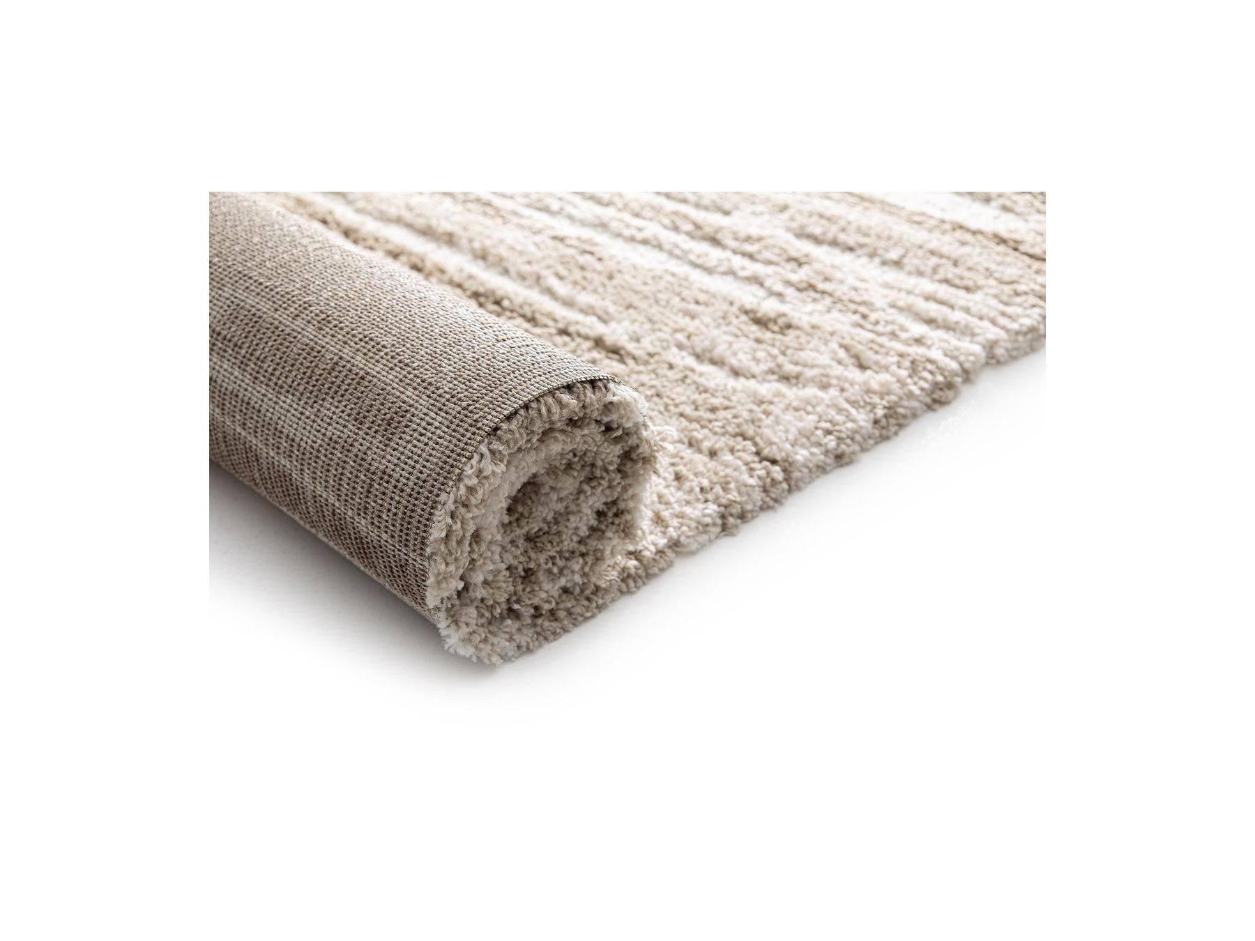 Telira - Tapis Poils Longs - Motif Abstrait - Marron