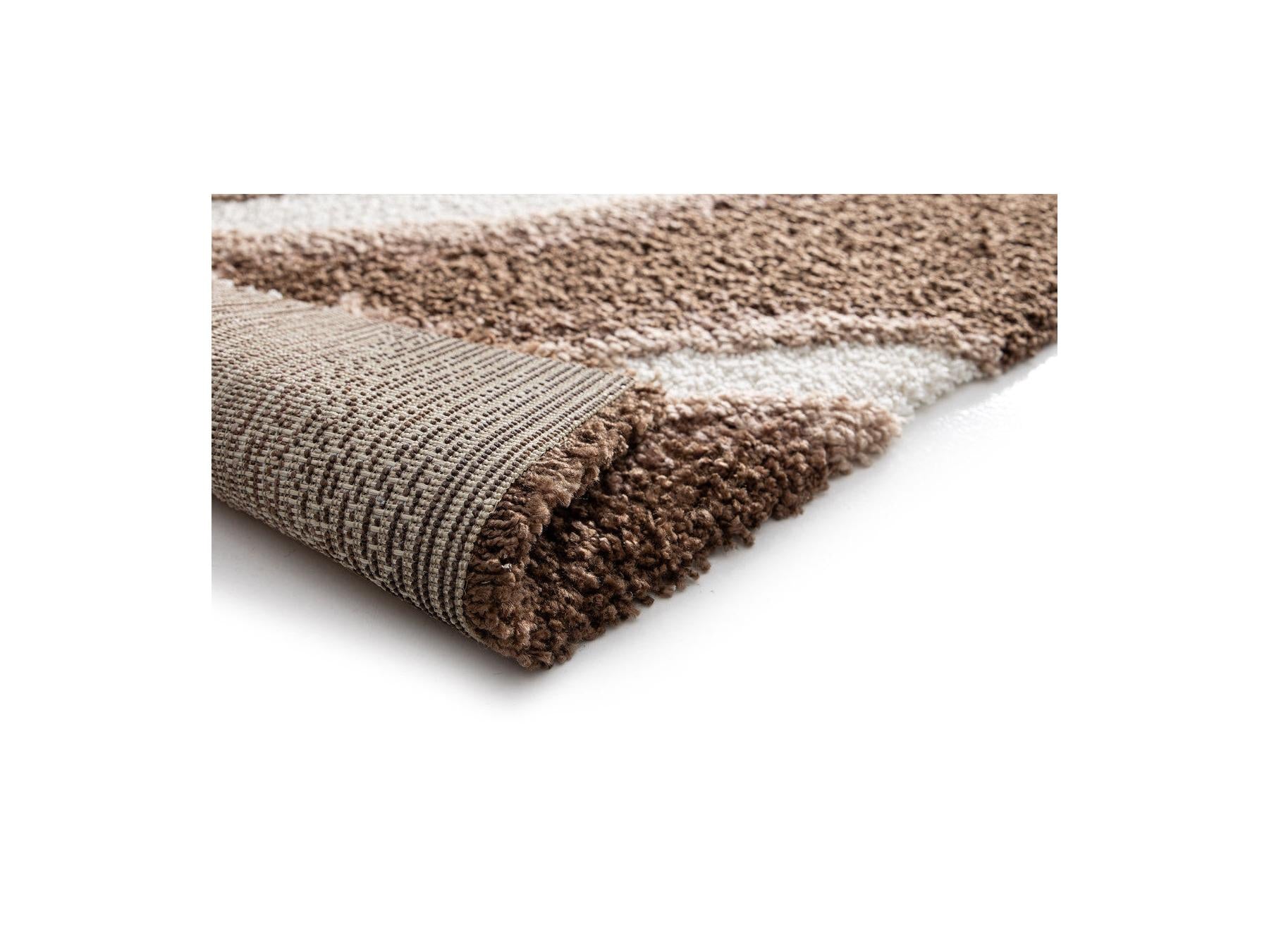 Tirasu - Tapis Poils Longs - Motif Abstrait - Marron