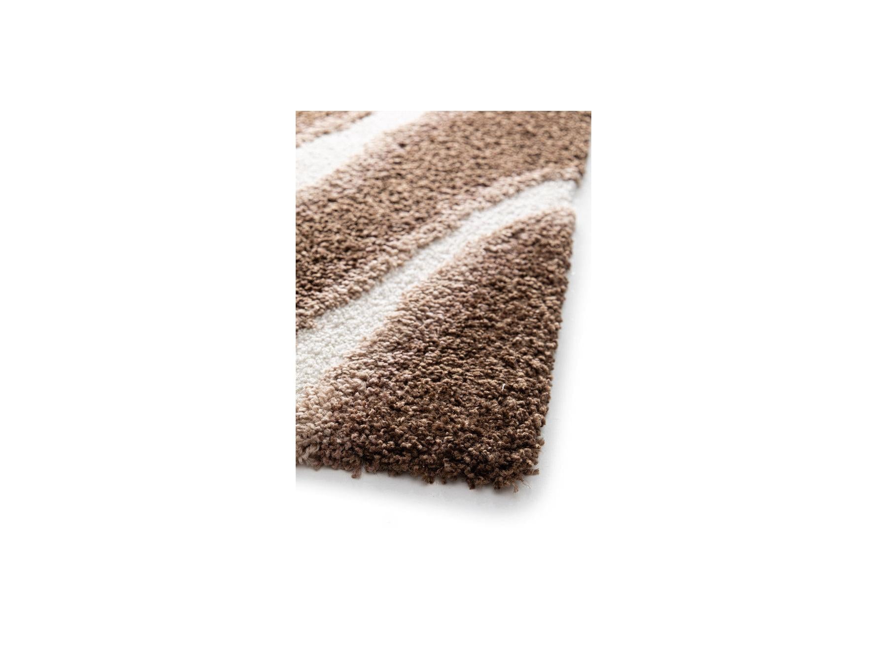 Tirasu - Tapis Poils Longs - Motif Abstrait - Marron