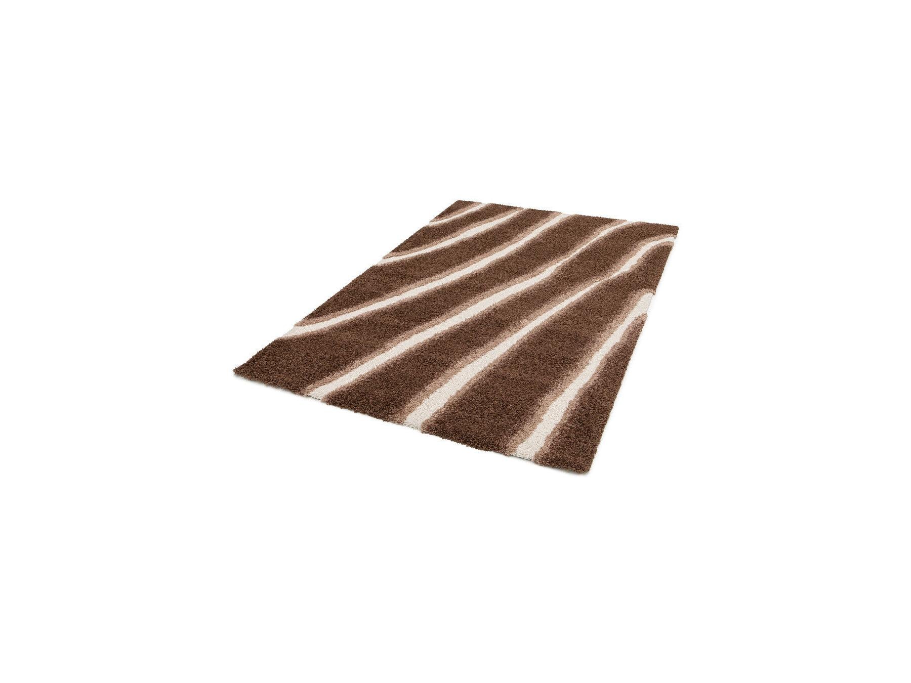 Tirasu - Tapis Poils Longs - Motif Abstrait - Marron