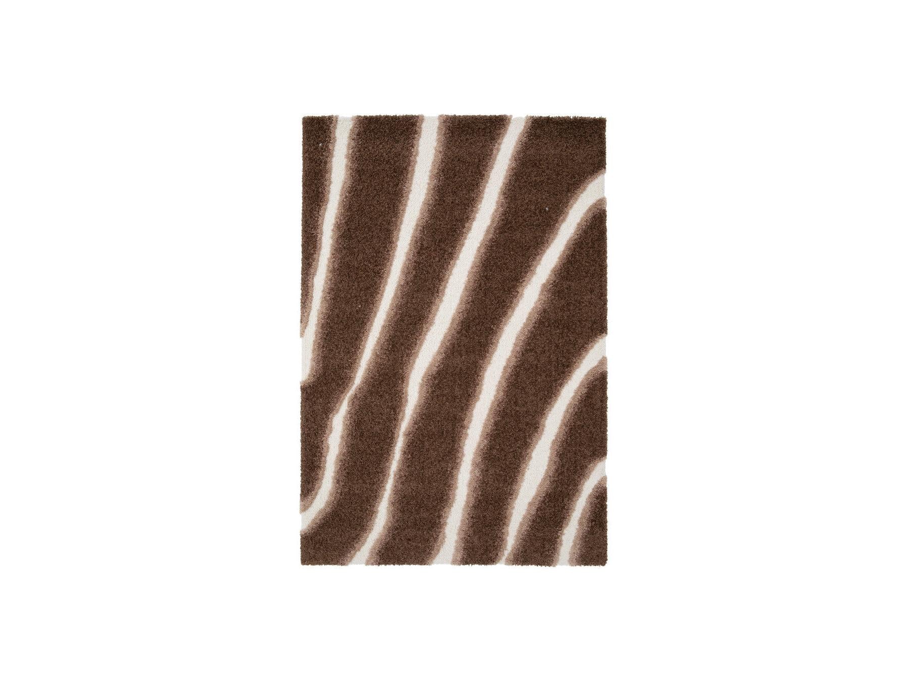 Tirasu - Tapis Poils Longs - Motif Abstrait - Marron