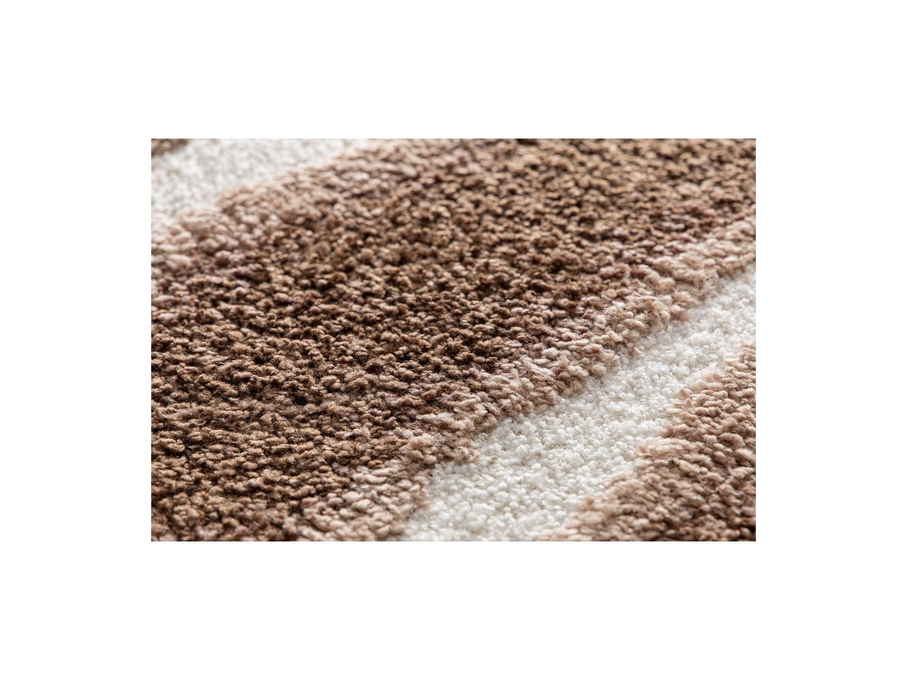 Tirasu - Tapis Poils Longs - Motif Abstrait - Marron