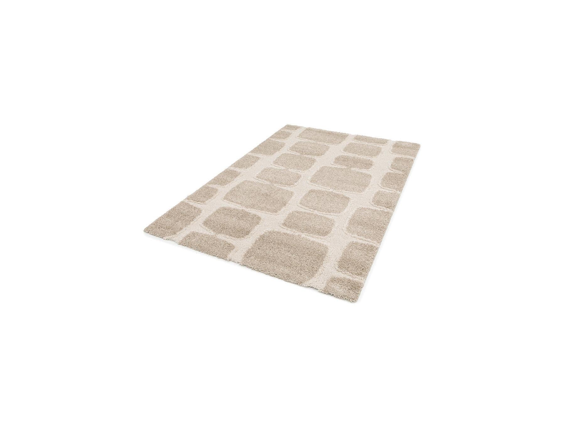 Chino - Tapis Poils Longs - Motif Abstrait - Beige